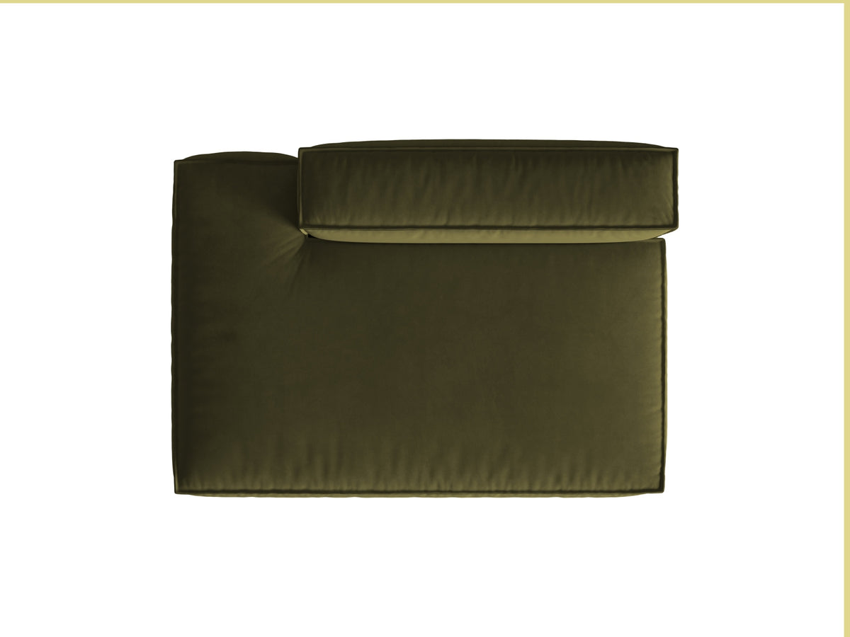 Nuria Velour links Modular Sofa 3 Sitzer in Moss Green Melange-Paris präsentiert im Onlineshop von KAQTU Design AG. Modulares Sofa ist von Micadoni