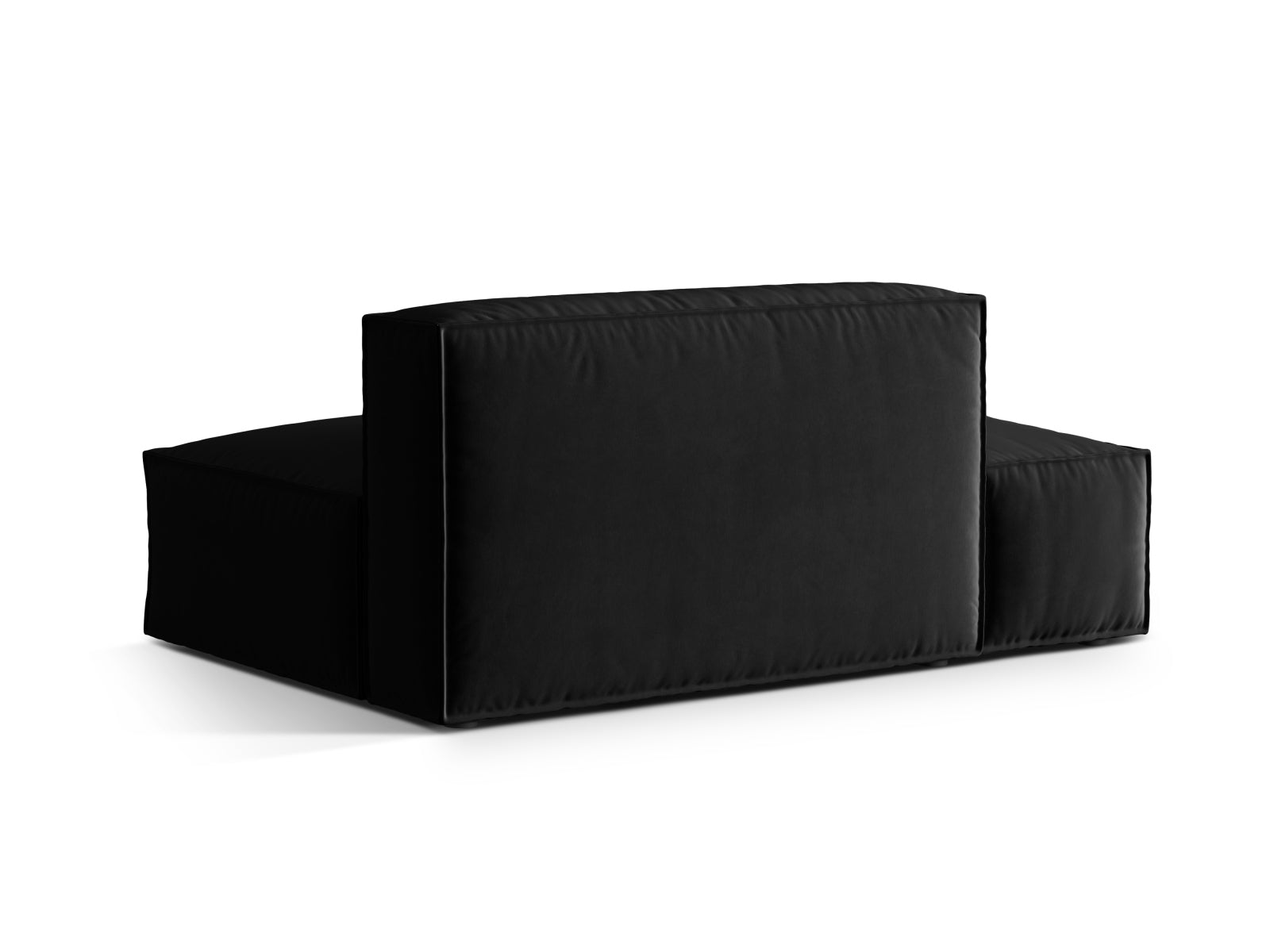 Elegantes Nuria Velour 3-Sitzer Sofa in Schwarz, ideal für moderne Wohnräume und gemütliche Entspannungsecken.