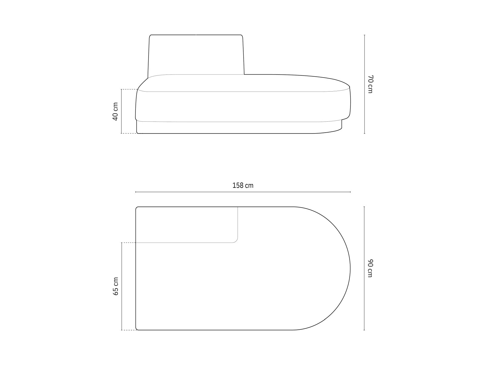 Miley Sitting Module Open rechts 2 Sitzer in White präsentiert im Onlineshop von KAQTU Design AG. Modulares Sofa ist von Micadoni