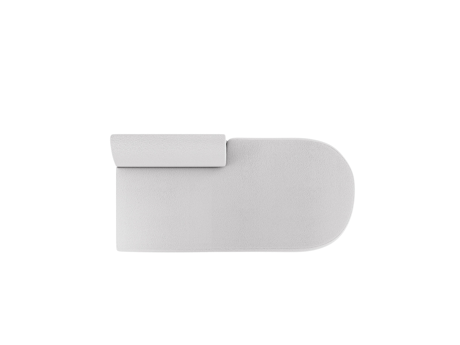 Stylisches 2-Sitzer Miley Sitting Module Open rechts in sanftem Grau, perfekt für zeitgemäße Inneneinrichtungen und flexible Raumgestaltungen.