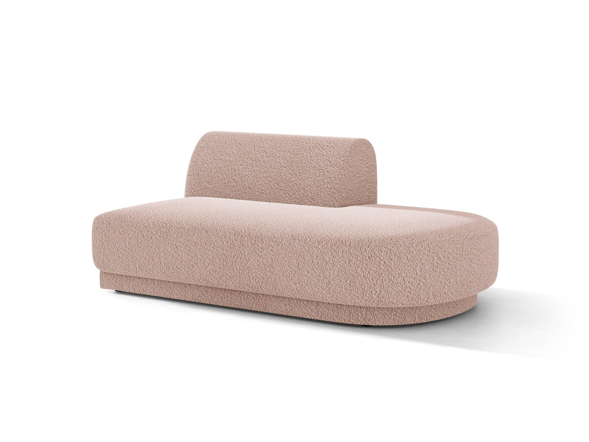 Modulares Sofaelement in Dunkelbeige mit Bluvel-Stoffbezug, schwarzen Kunststoffbeinen und niedriger Rückenlehne, rechts ausgerichtet.