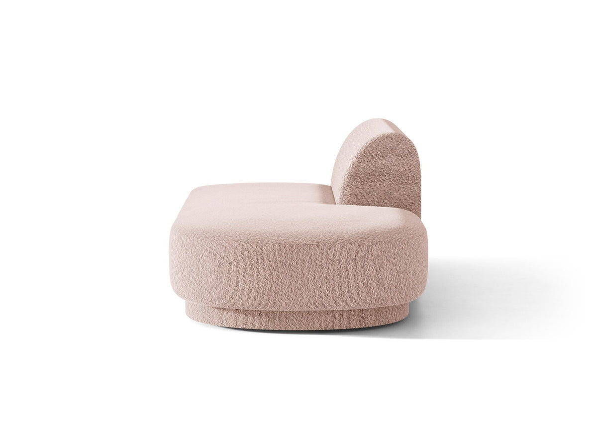 Modulares Sofaelement in Dunkelbeige mit Bluvel-Stoffbezug, schwarzen Kunststoffbeinen und niedriger Rückenlehne, rechts ausgerichtet.