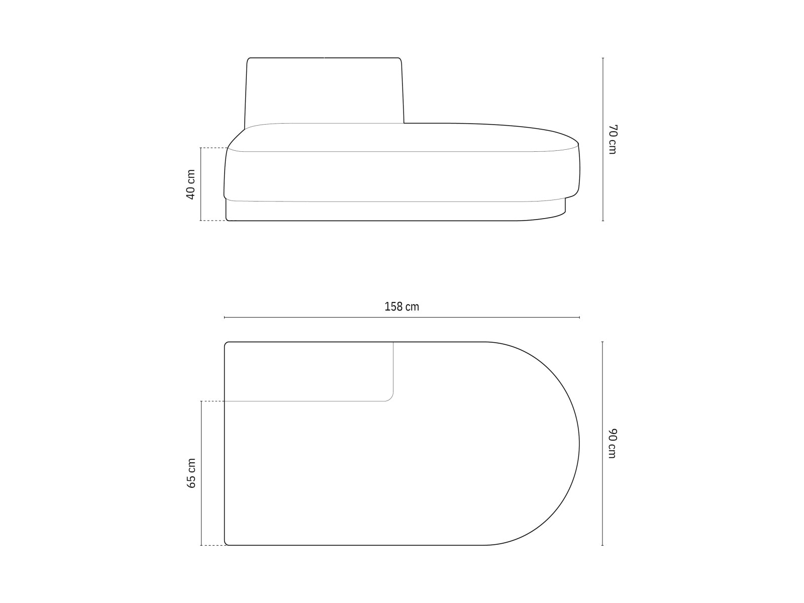Elegantes 2-Sitzer-Modul des Miley Sofas, offen rechts, perfekt für kreative Raumgestaltungen und gemütliche Sitzgelegenheiten.