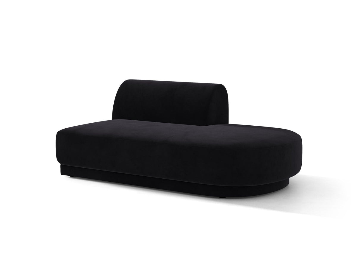 Offener Zweisitzer der Serie Miley von Micadoni in Dunkelbeige mit Bluvel-Stoffbezug und schwarzen Kunststoffbeinen, modulares Sofa-Element