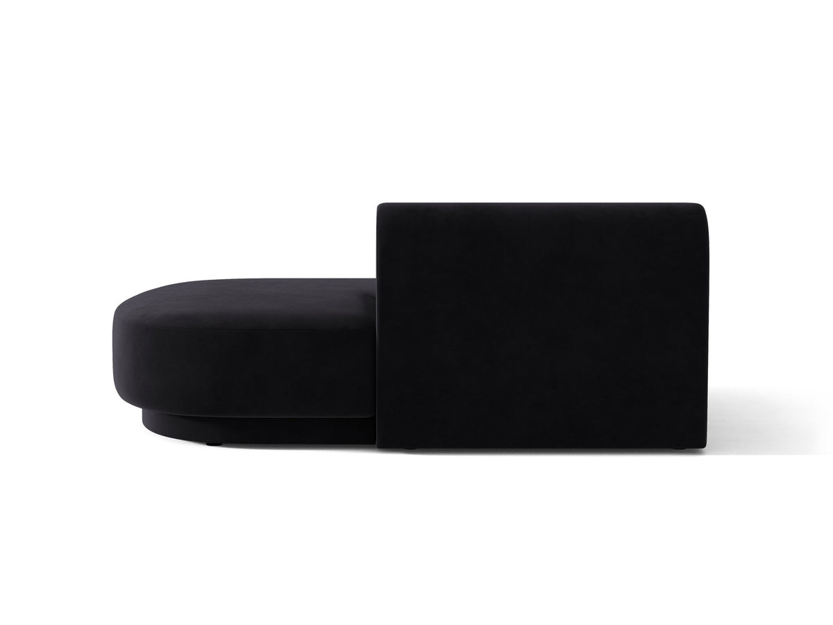 Offener Zweisitzer der Serie Miley von Micadoni in Dunkelbeige mit Bluvel-Stoffbezug und schwarzen Kunststoffbeinen, modulares Sofa-Element