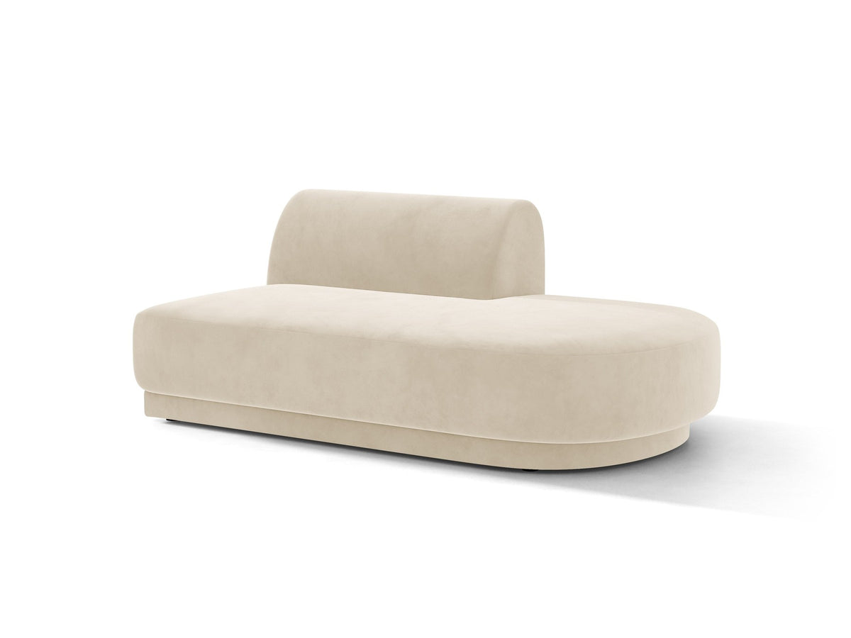 Offener Zweisitzer der Serie Miley von Micadoni in Dunkelbeige mit Bluvel-Stoffbezug und schwarzen Kunststoffbeinen, modulares Sofa-Element