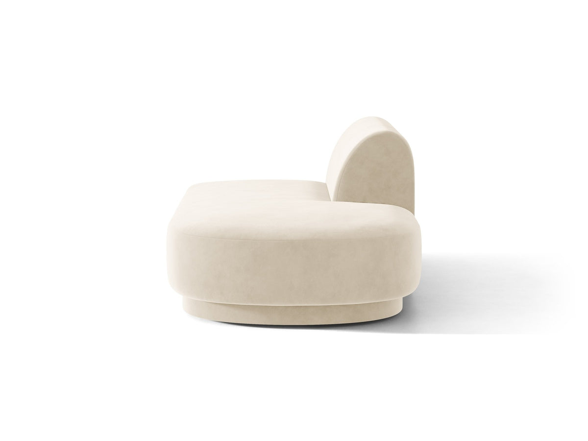 Offener Zweisitzer der Serie Miley von Micadoni in Dunkelbeige mit Bluvel-Stoffbezug und schwarzen Kunststoffbeinen, modulares Sofa-Element