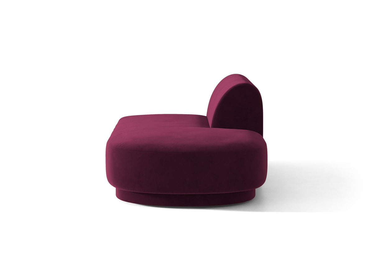 Modulares Sofaelement in Dunkelbeige mit Bluvel-Stoffbezug, schwarzen Kunststoffbeinen und niedriger Rückenlehne, rechts ausgerichtet.