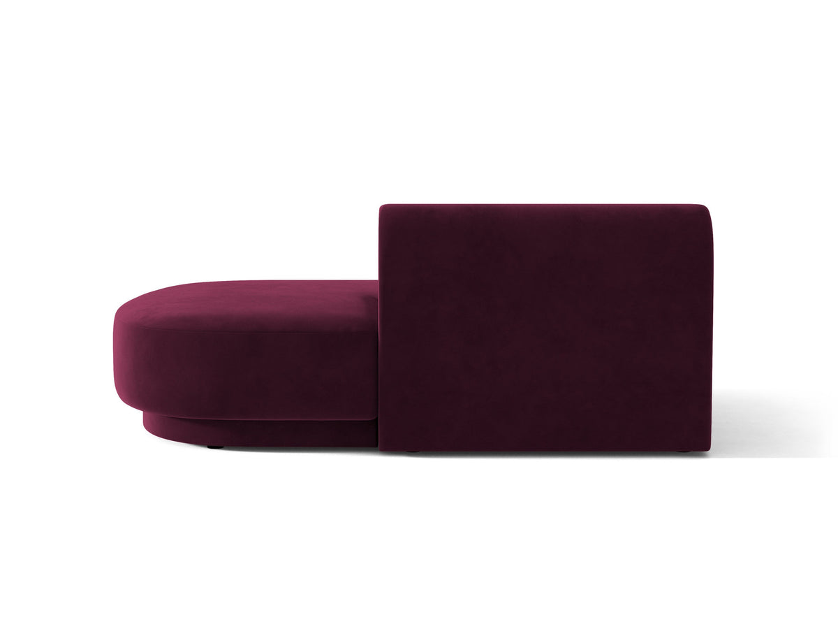 Modulares Sofaelement in Dunkelbeige mit Bluvel-Stoffbezug, schwarzen Kunststoffbeinen und niedriger Rückenlehne, rechts ausgerichtet.
