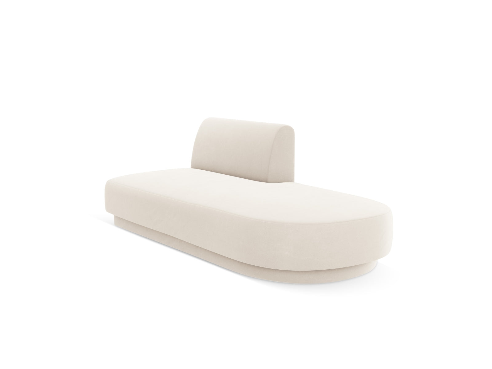 Miley Sitting Module Open rechts 2 Sitzer in Light Beige-Bluvel präsentiert im Onlineshop von KAQTU Design AG. Modulares Sofa ist von Micadoni