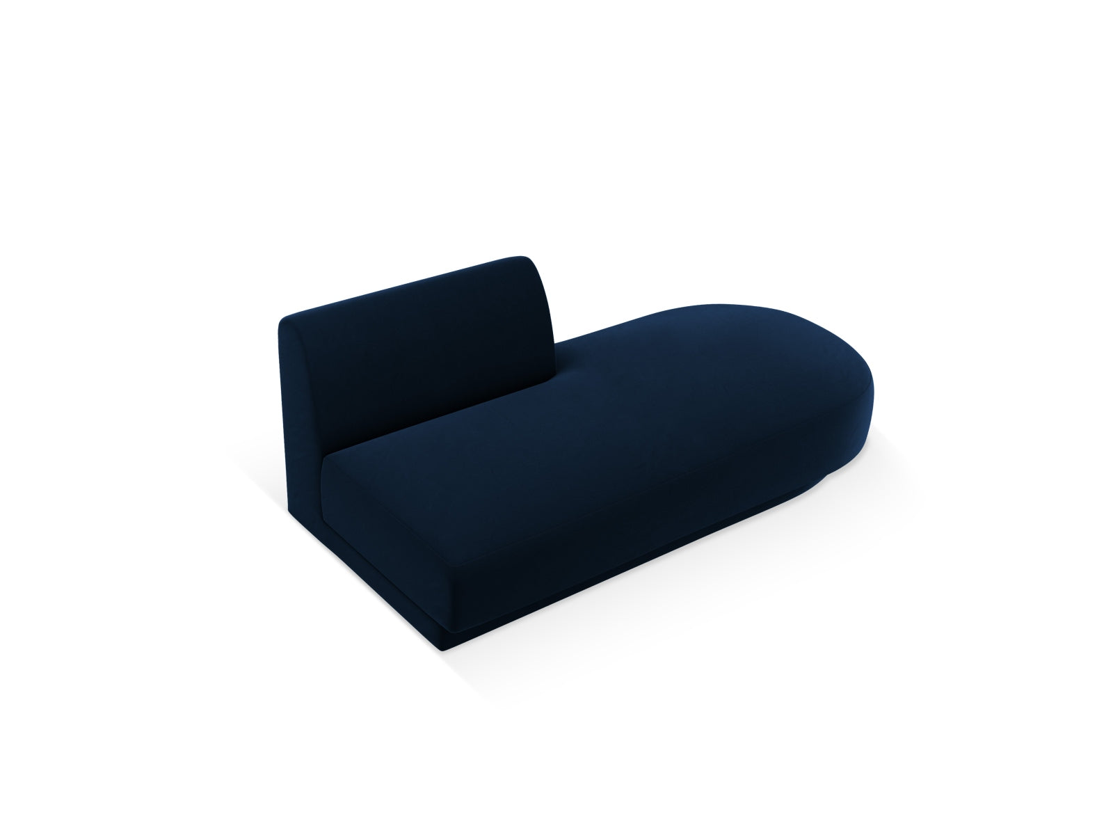 Elegantes 2-Sitzer-Modulsofa Miley in Royal Blue-Bluvel, perfekt für stilvolle und moderne Wohnkonzepte, bietet Komfort und Flexibilität.