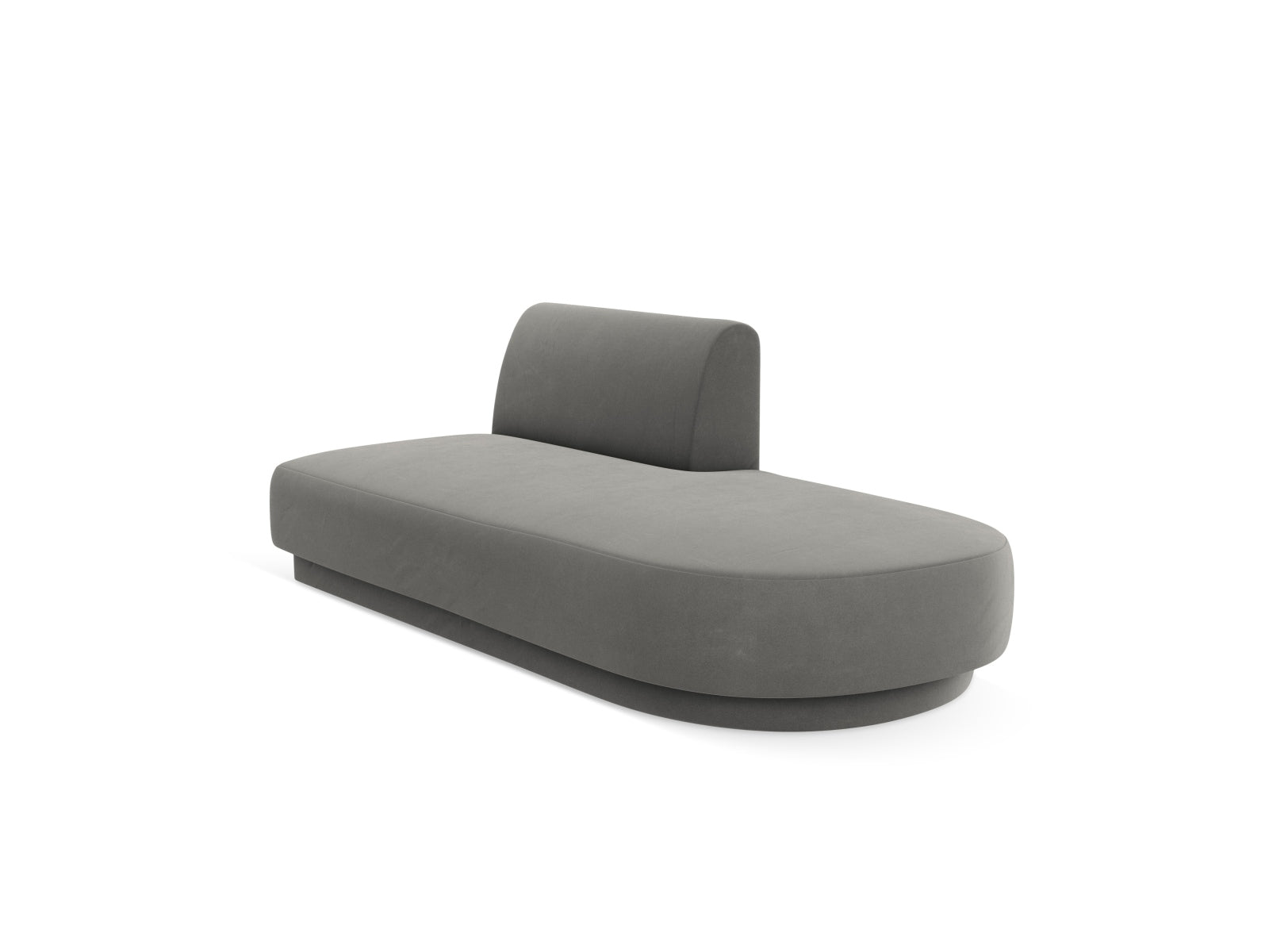 Miley Sitting Module Open rechts 2 Sitzer in Light Grey-Bluvel präsentiert im Onlineshop von KAQTU Design AG. Modulares Sofa ist von Micadoni