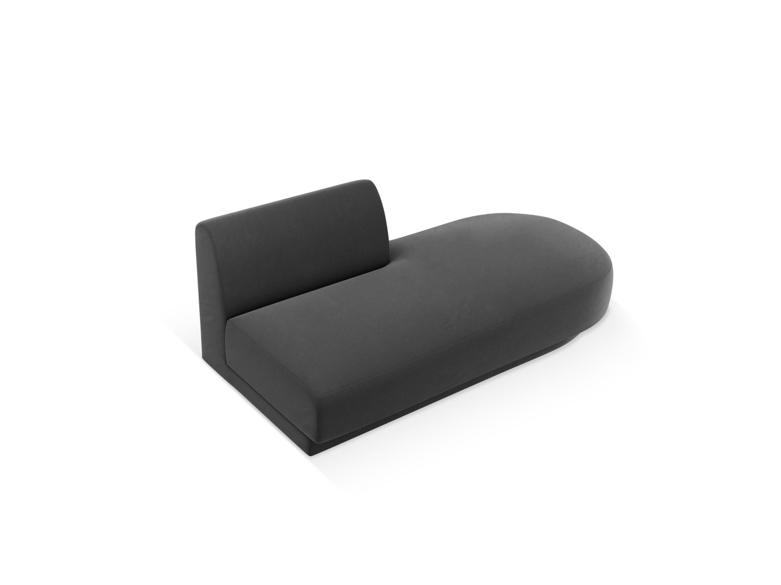 Stylisches 2-Sitzer Miley Sitting Module Open rechts in Grey-Bluvel, perfekt für kreative Raumkonzepte und komfortable Entspannung.