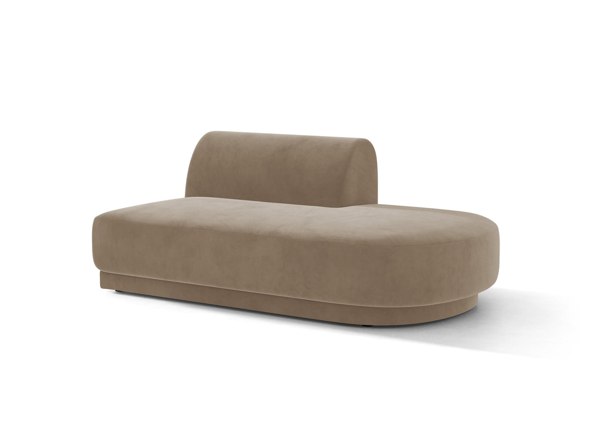 Miley Sitting Module Open rechts 2 Sitzer in Cappuccino-Bluvel präsentiert im Onlineshop von KAQTU Design AG. Modulares Sofa ist von Micadoni