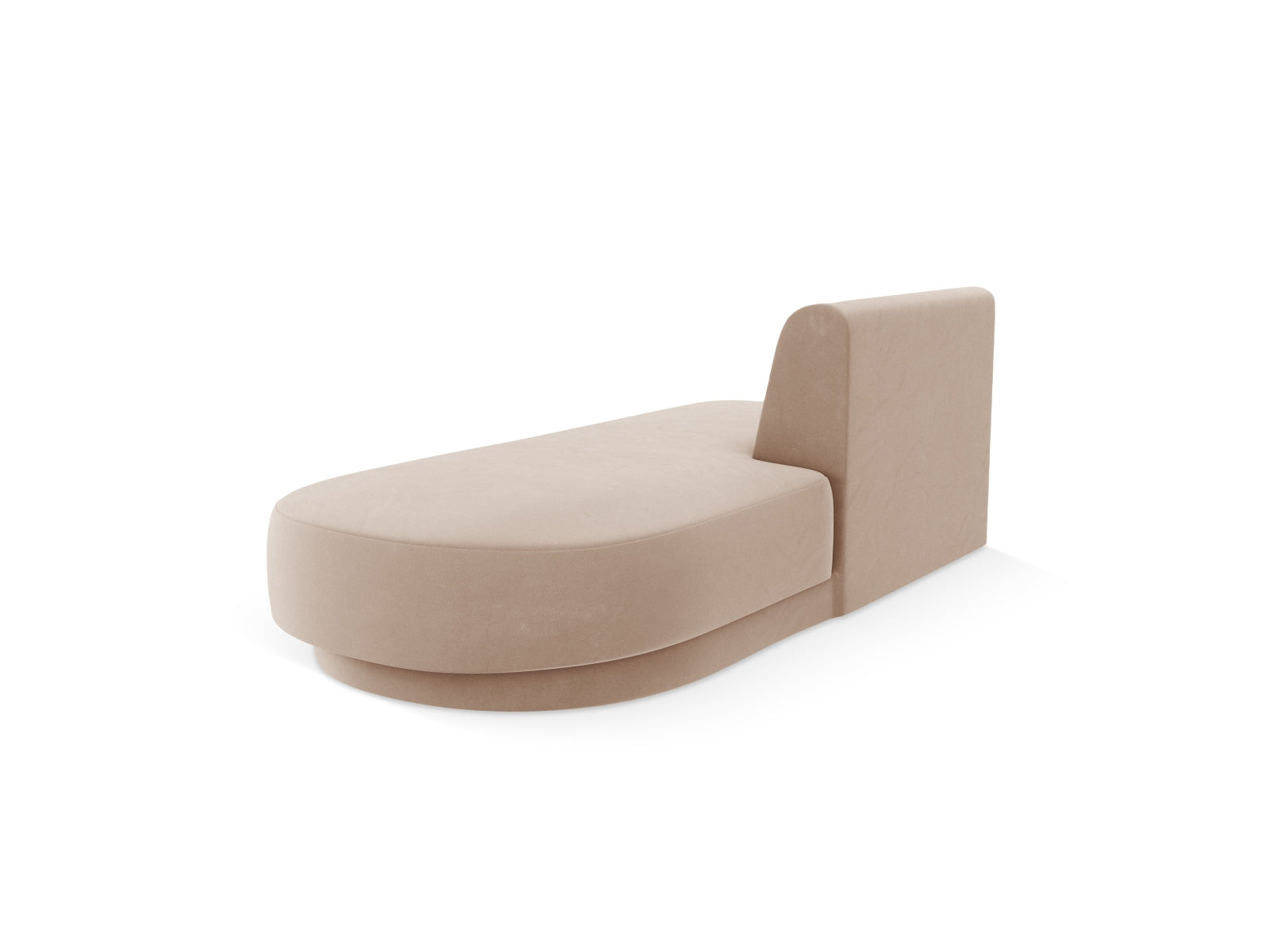 Elegantes Miley Sitting Module Open rechts, 2-Sitzer in Cappuccino-Bluvel, ideal für stilvolle Wohnräume. Modulares Sofa von Micadoni.