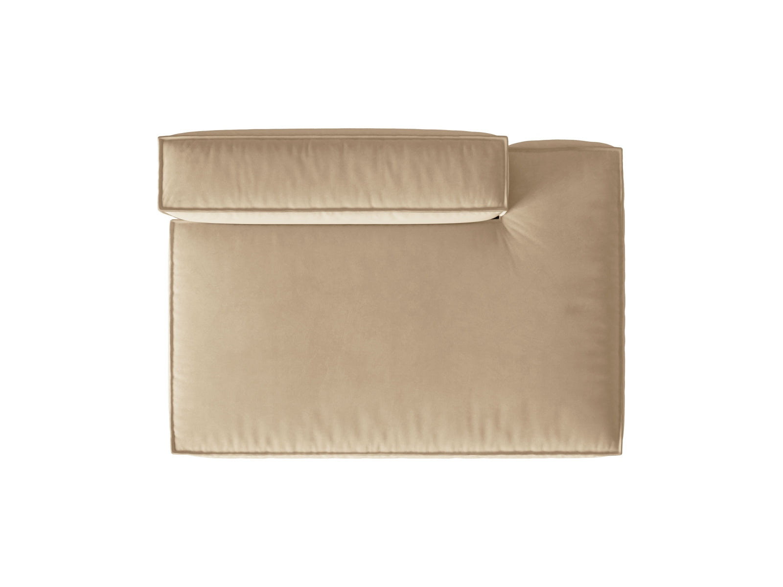 Stilvolles Nuria Velour Modular Sofa in zartem Nude-Paris, 3-Sitzer, rechtsseitig, perfekt für moderne und gemütliche Wohnräume.