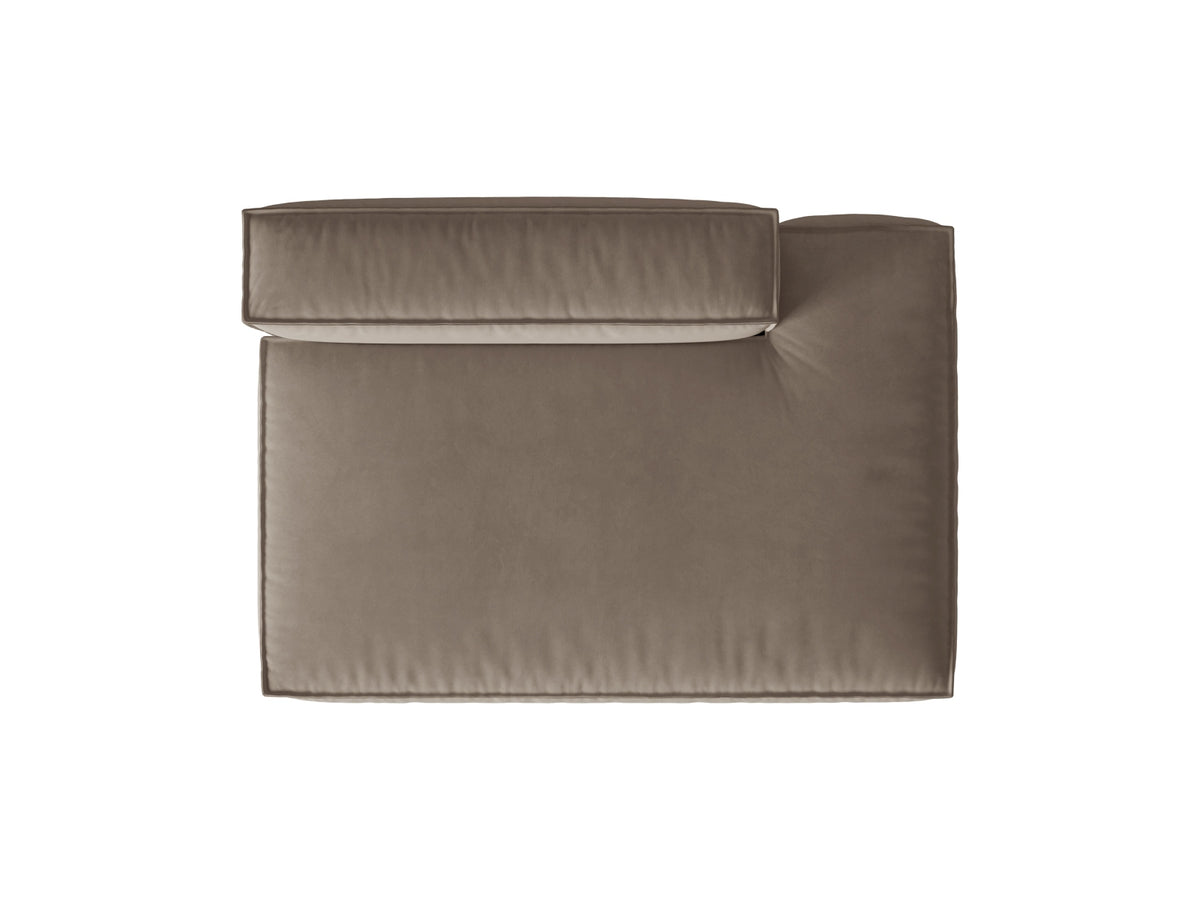 Nuria Velour Modular Sofa rechts 3 Sitzer in Warm grey-Paris präsentiert im Onlineshop von KAQTU Design AG. Modulares Sofa ist von Micadoni