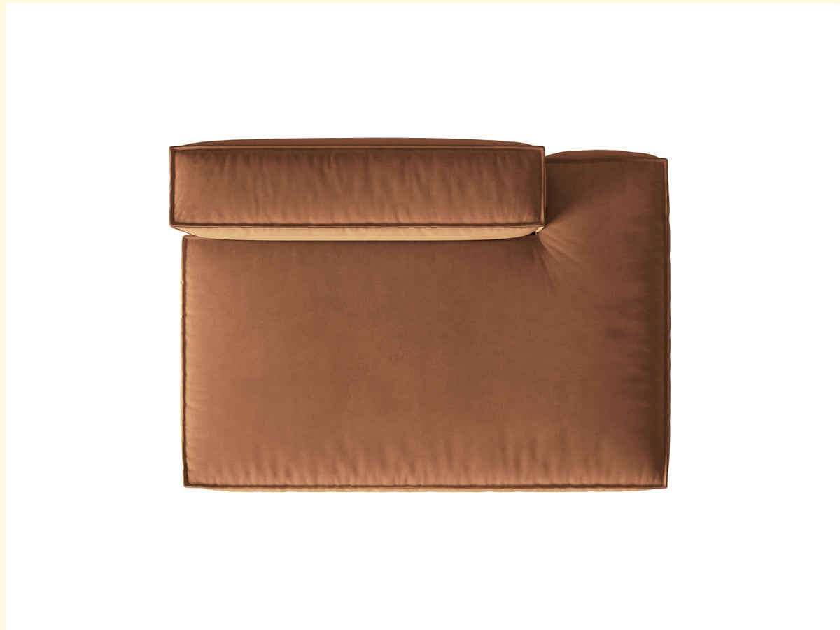 Nuria Velour Modular Sofa rechts 3 Sitzer in Honey-Paris präsentiert im Onlineshop von KAQTU Design AG. Modulares Sofa ist von Micadoni