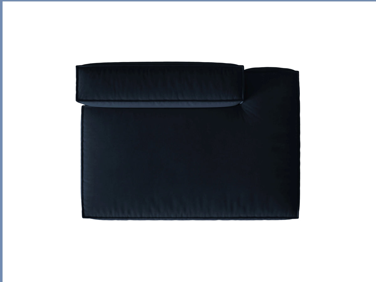 Nuria Velour Modular Sofa rechts 3 Sitzer in Dark Blue-Paris präsentiert im Onlineshop von KAQTU Design AG. Modulares Sofa ist von Micadoni