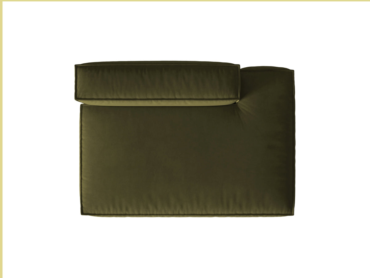 Nuria Velour Modular Sofa rechts 3 Sitzer in Moss Green Melange-Paris präsentiert im Onlineshop von KAQTU Design AG. Modulares Sofa ist von Micadoni