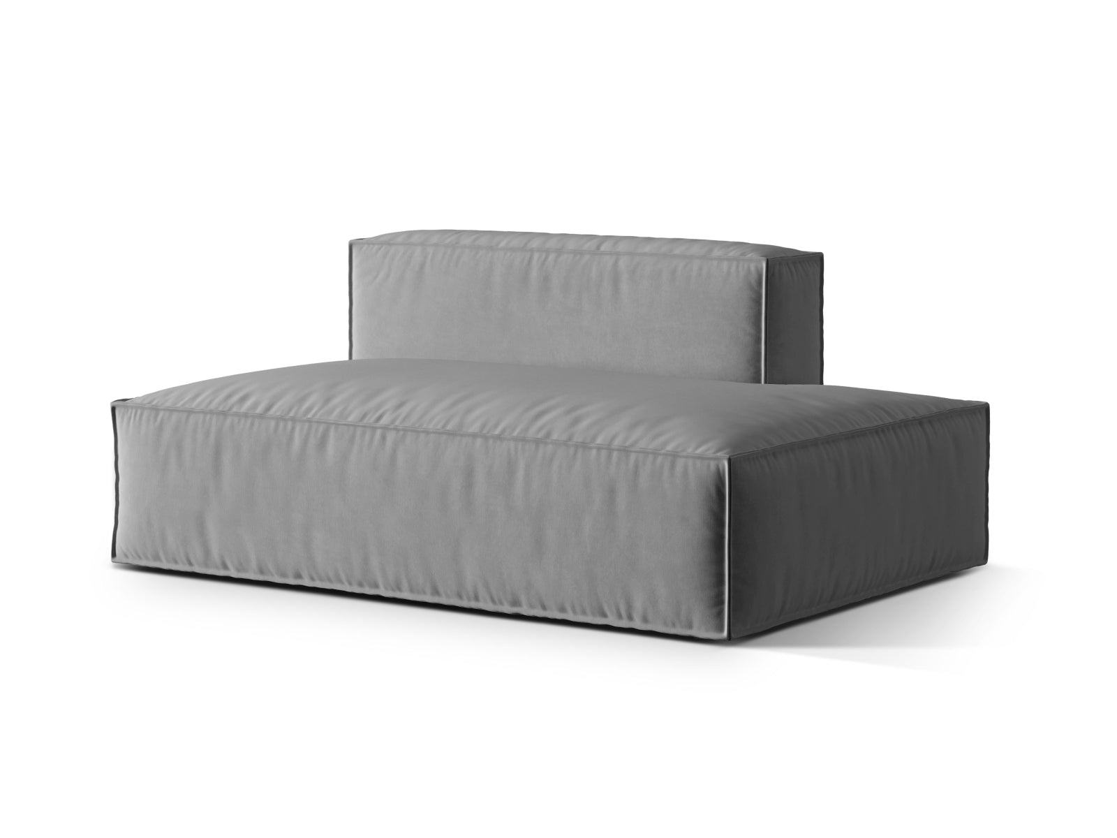 Stilvolles graues Nuria Velour Modular Sofa, 3-Sitzer mit rechter Armlehne, perfekt für moderne und gemütliche Wohnumgebungen.