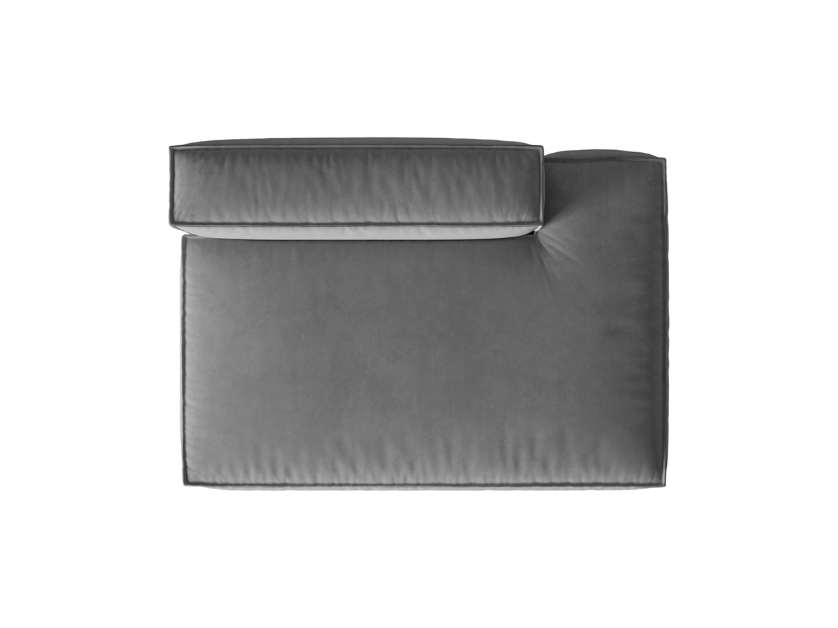 Nuria Velour Modular Sofa rechts 3 Sitzer in Grey-Paris präsentiert im Onlineshop von KAQTU Design AG. Modulares Sofa ist von Micadoni