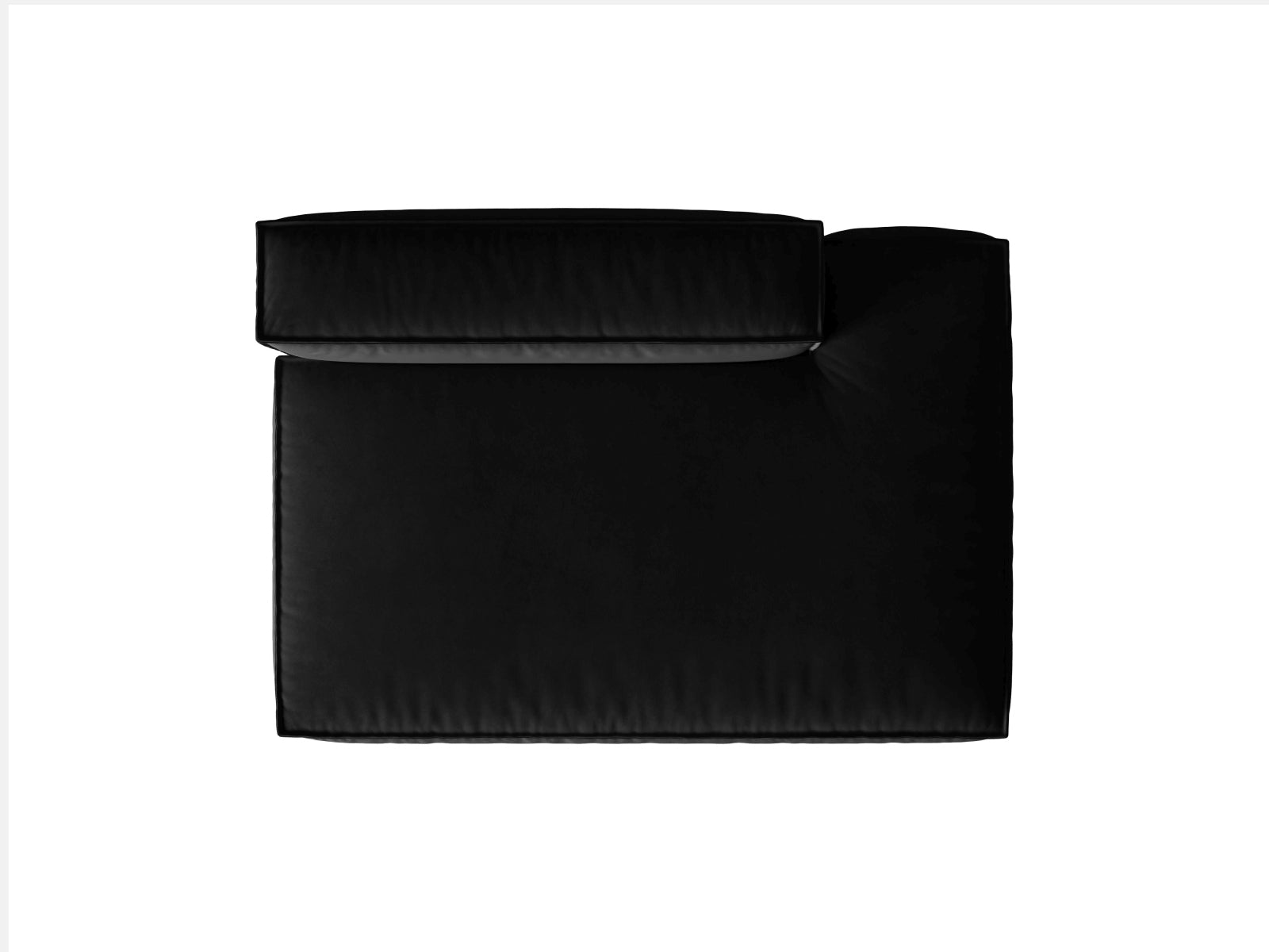 Schickes Nuria Velour Modular Sofa in edlem Schwarz, 3-Sitzer mit rechter Armlehne, perfekt für moderne Wohnkonzepte und gemütliche Abende.