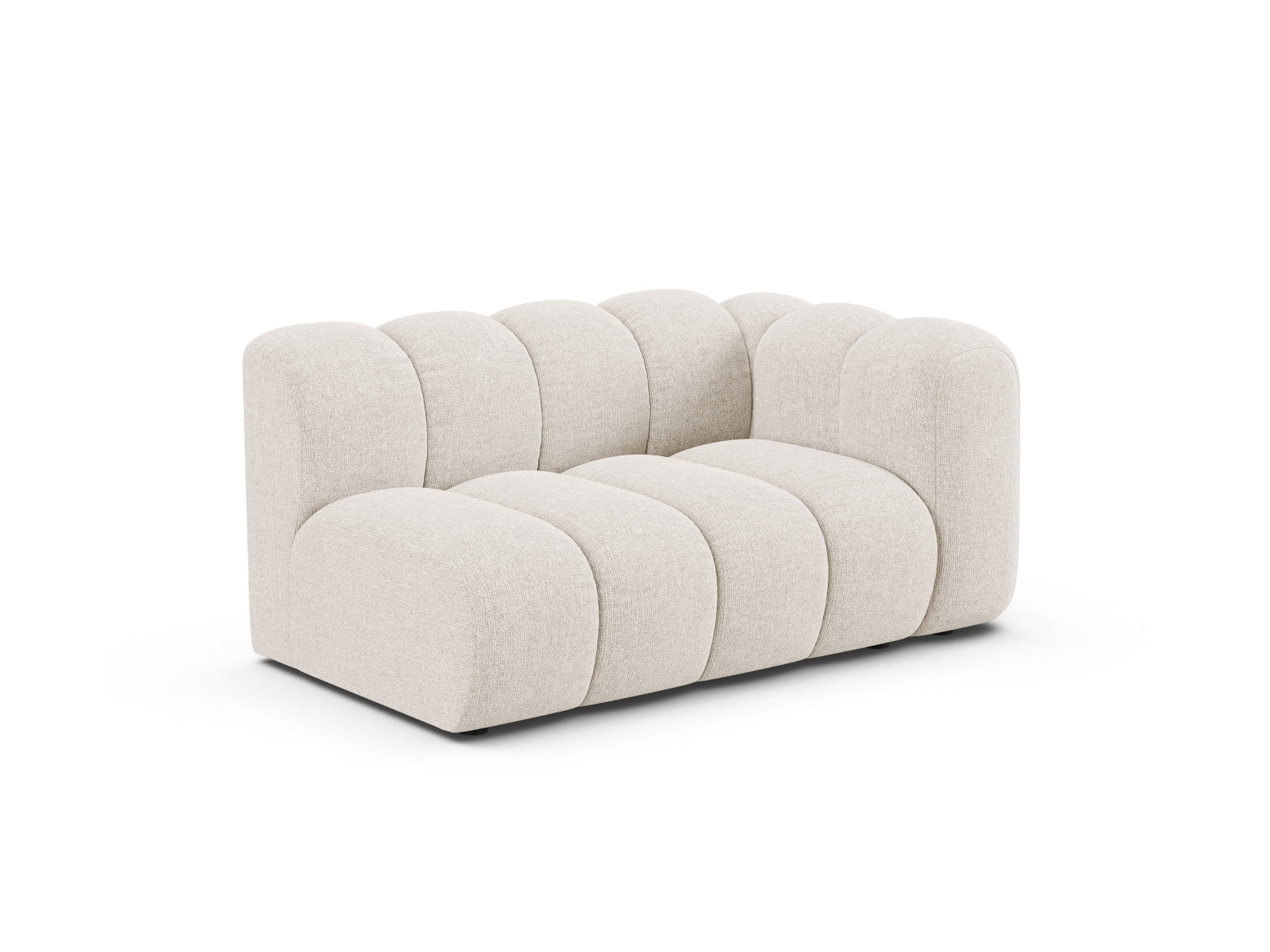 Elegantes Lupine Modular Sofa rechts 2 Sitzer in sanftem Light Beige, ideal für stilvolle Wohnräume. Hochwertige Verarbeitung von Micadoni.