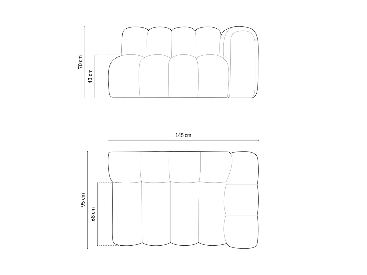Lupine Modular Sofa rechts 2 Sitzer in Green-Eden präsentiert im Onlineshop von KAQTU Design AG. Modulares Sofa ist von Micadoni