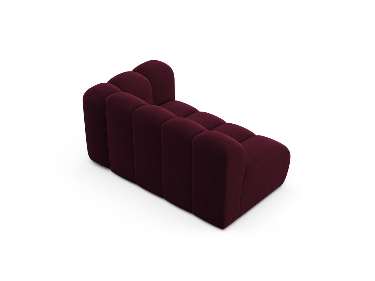 Modulares Zweisitzer-Sofa Lupine von Micadoni in leichtem Beige, Venus-Stoff, schwarze Kunststoffbeine, rechte Ausrichtung, 145x95x70 cm.