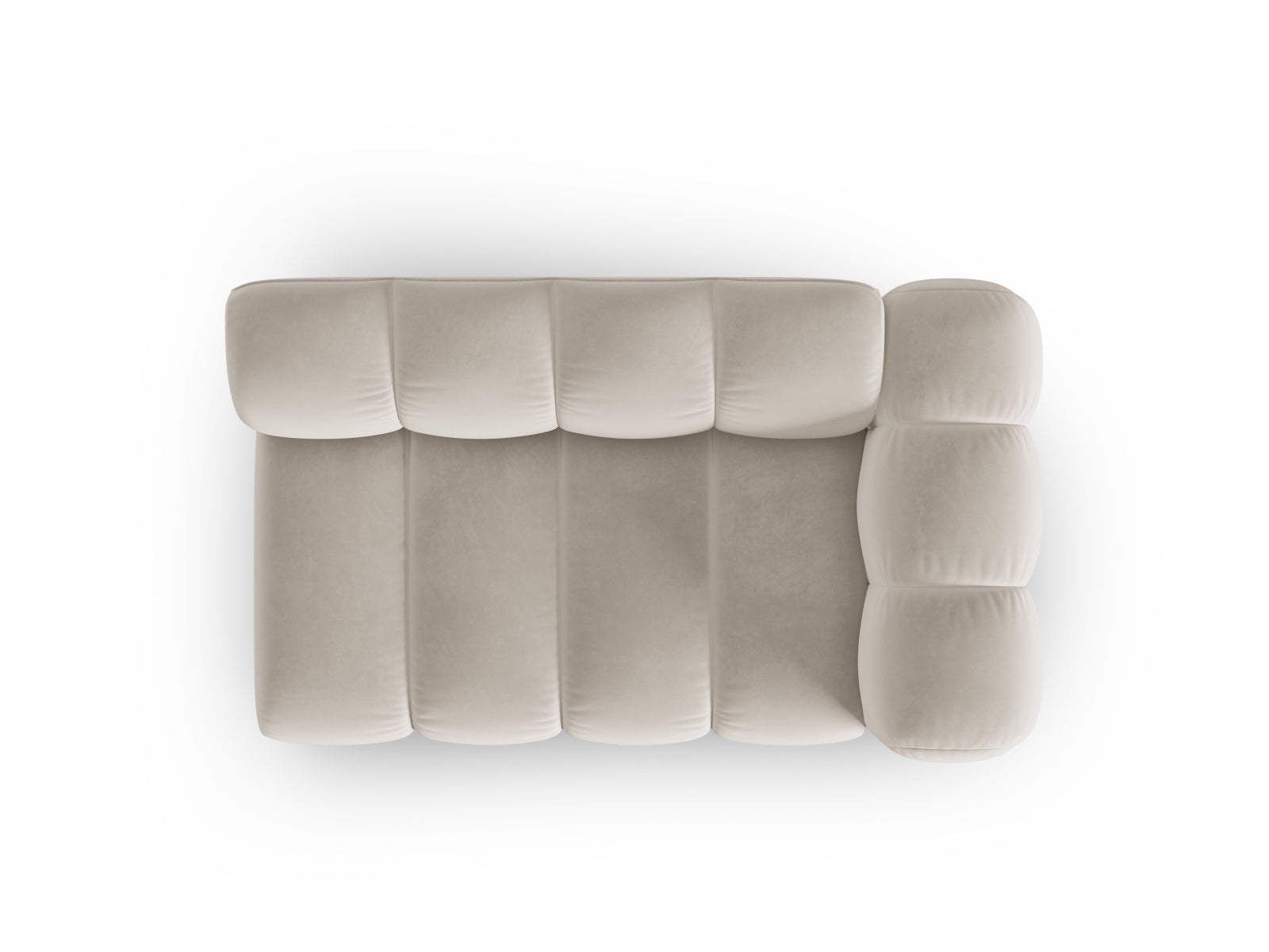 Lupine Velour Modular Sofa rechts 2 Sitzer in Beige-Salvador präsentiert im Onlineshop von KAQTU Design AG. Modulares Sofa ist von Micadoni