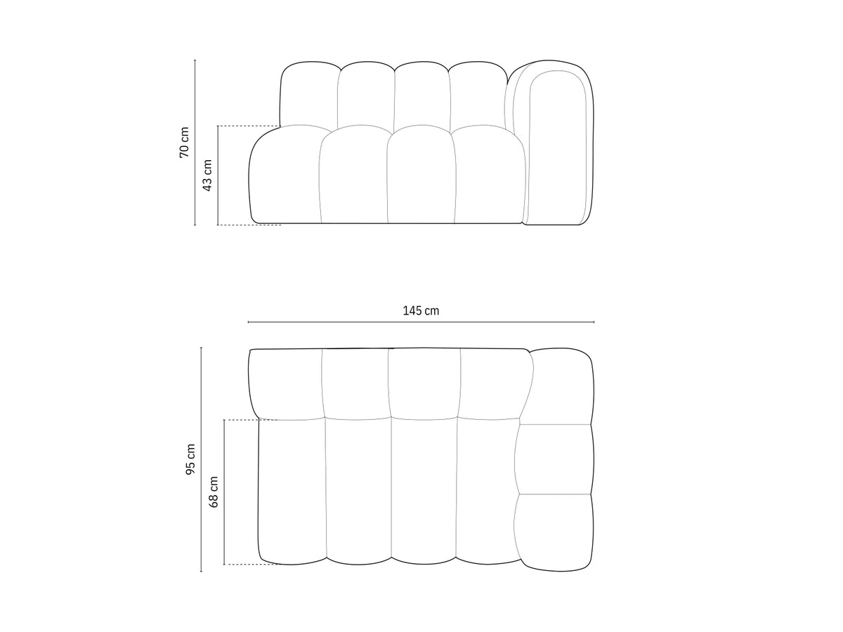 Lupine Velour Modular Sofa rechts 2 Sitzer in Royal Blue-Salvador präsentiert im Onlineshop von KAQTU Design AG. Modulares Sofa ist von Micadoni