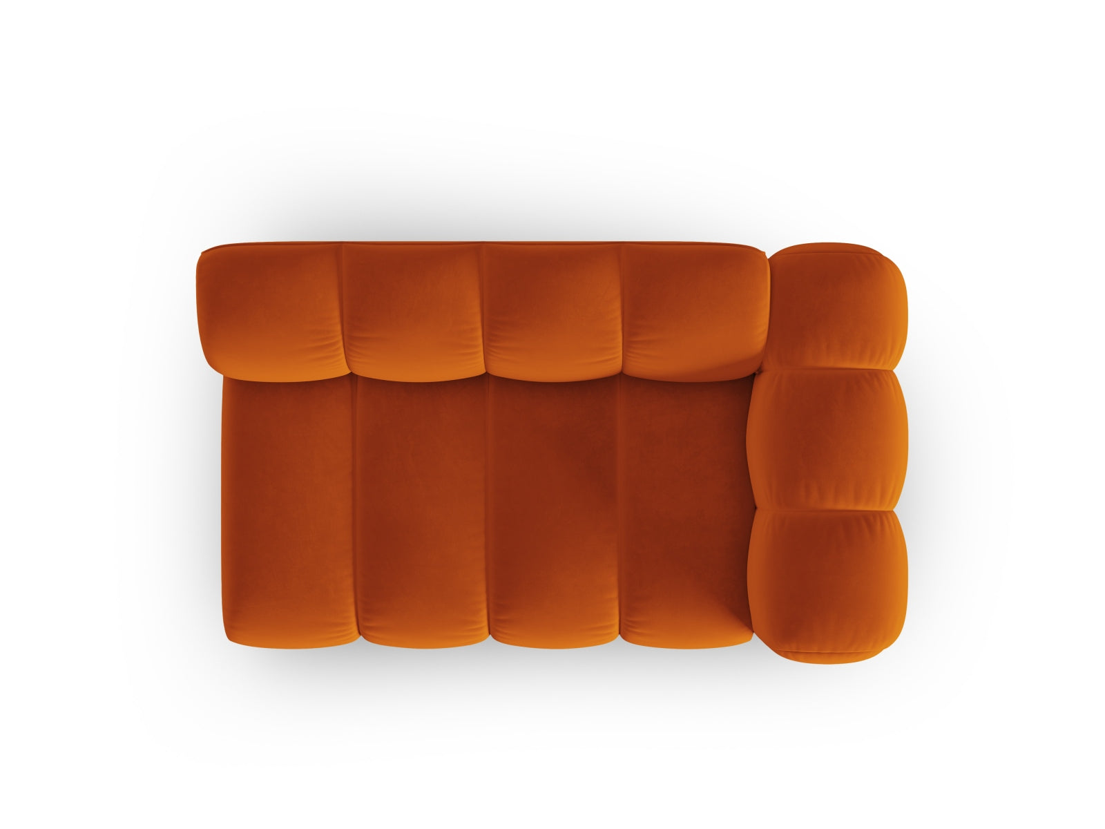 Elegantes, terracotta-farbenes Velours-Sofa von Micadoni, modularer 2-Sitzer, ideal für stilvolle und einladende Wohnräume.