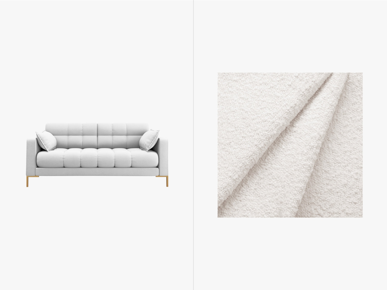Mamaia Sofa 2 Sitzer in White/Gold präsentiert im Onlineshop von KAQTU Design AG. 2er Sofa ist von Micadoni