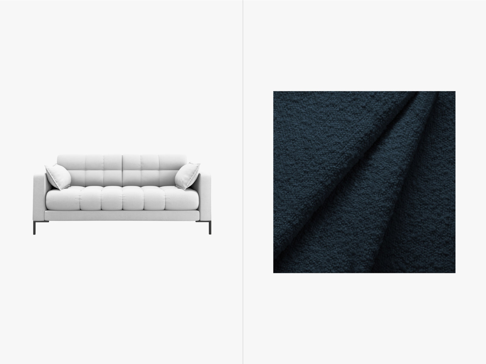 Mamaia Sofa 2 Sitzer in Dark Blue/Schwarz präsentiert im Onlineshop von KAQTU Design AG. 2er Sofa ist von Micadoni