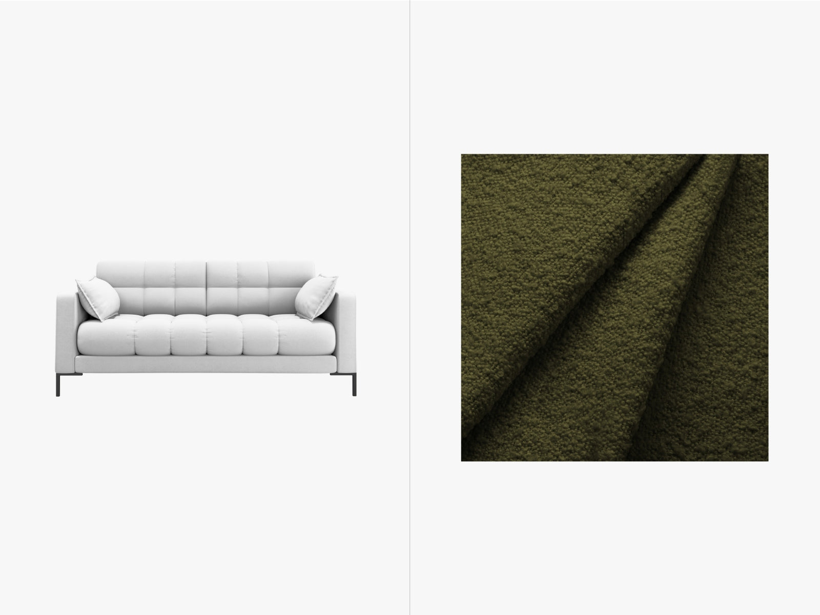 Mamaia Sofa 2 Sitzer in Dark Olive Green/Schwarz präsentiert im Onlineshop von KAQTU Design AG. 2er Sofa ist von Micadoni