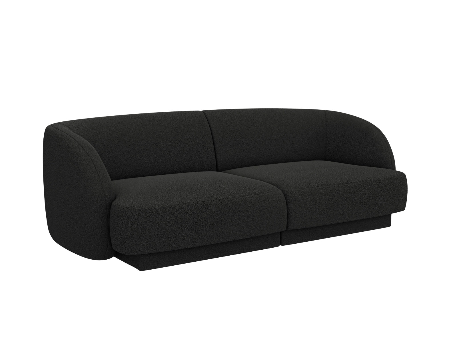 Miley Boucle Sofa 2 Sitzer in Black-Baloo präsentiert im Onlineshop von KAQTU Design AG. 3er Sofa ist von Micadoni