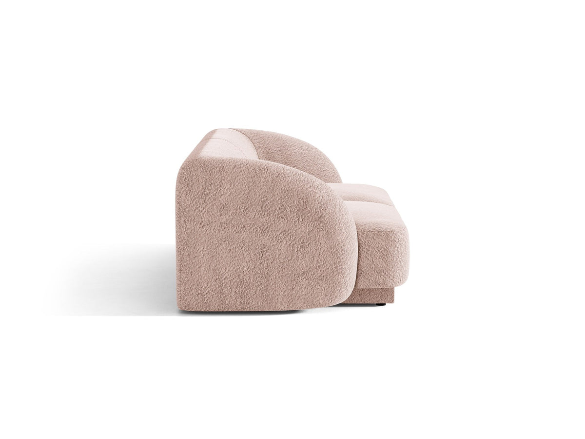 Dunkelbeiges 2er Sofa Miley von Micadoni mit Bluvel-Stoffbezug, schwarzen Kunststoffbeinen und flacher Rückenlehne, freigestellt fotografiert.