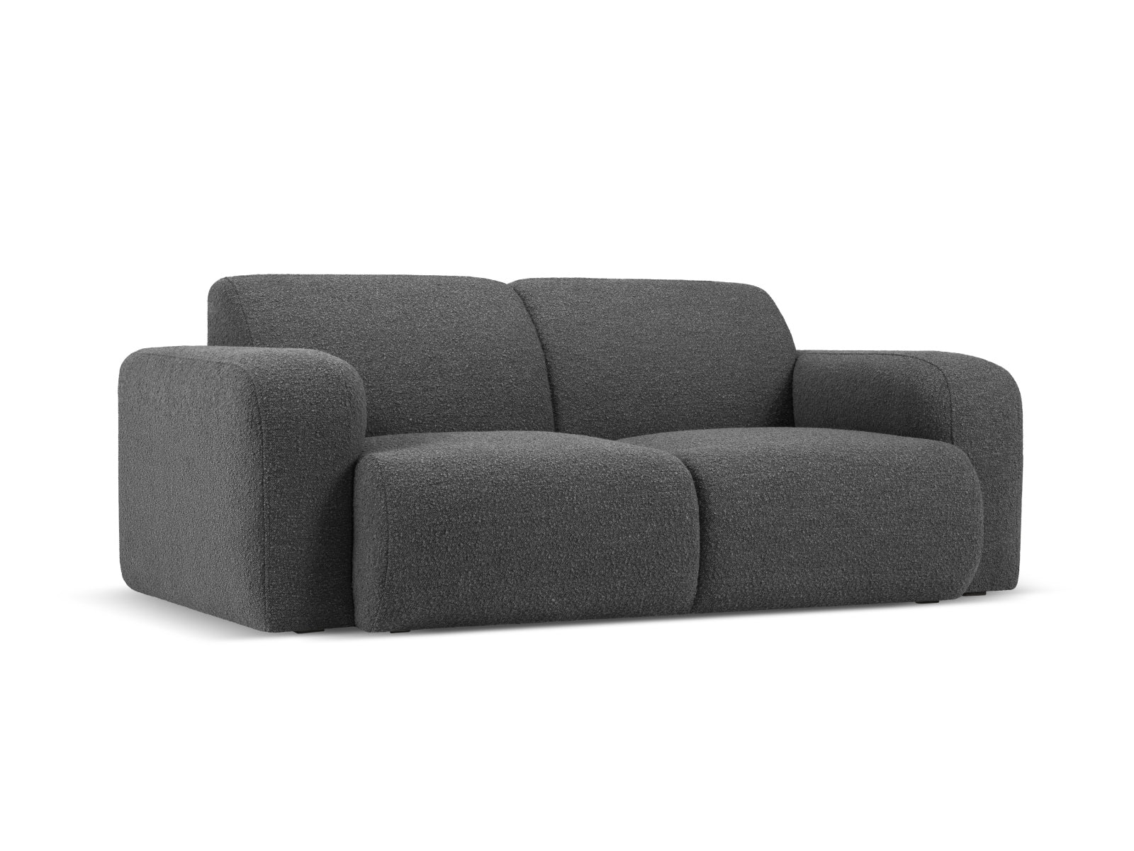 Elegantes Molino Boucle Sofa für zwei Personen in Dunkelgrau, stilvoll und modern, ideal für jedes Wohnzimmer. Entworfen von Micadoni.