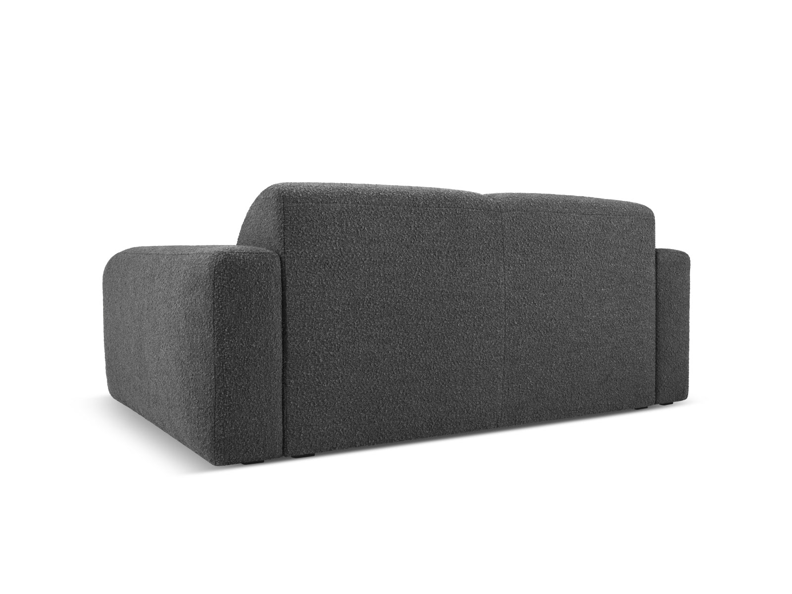 Modernes 2-Sitzer Sofa Molino Boucle in Dunkelgrau, perfekt für gemütliche Wohnzimmer, bietet Komfort und stilvolles Design von Micadoni.