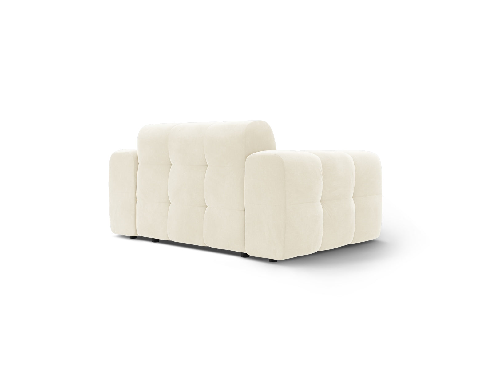 Elegantes Kendal Velour 2-Sitzer Sofa in sanftem Ivory, ideal für gemütliche Abende und stilvolle Einrichtung in jedem Wohnraum.