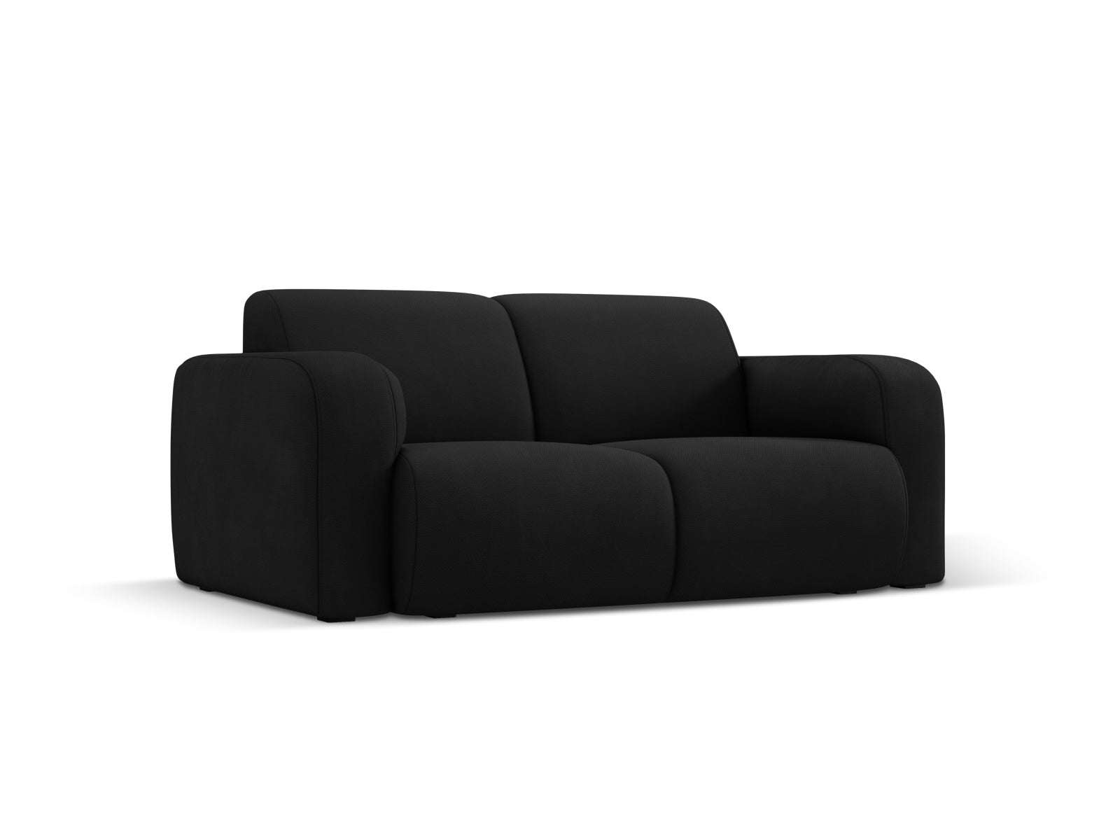 Modernes 2-Sitzer Sofa Molino von Micadoni in elegantem Schwarz, perfekt für stilvolle Wohnzimmer. Bequem und langlebig.