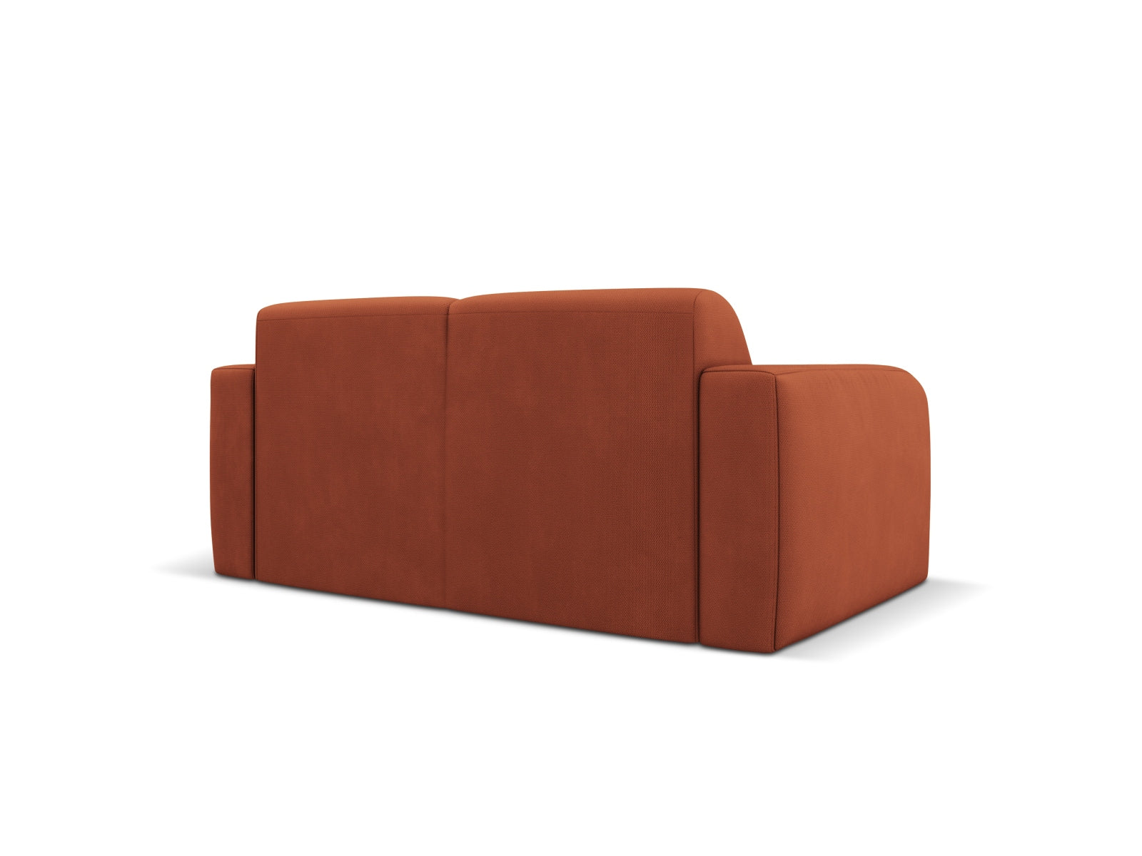 Modernes 2-Sitzer Sofa Molino in strahlendem Orange, perfekt für gemütliche und stilvolle Wohnbereiche. Hochwertige Materialien von Micadoni.