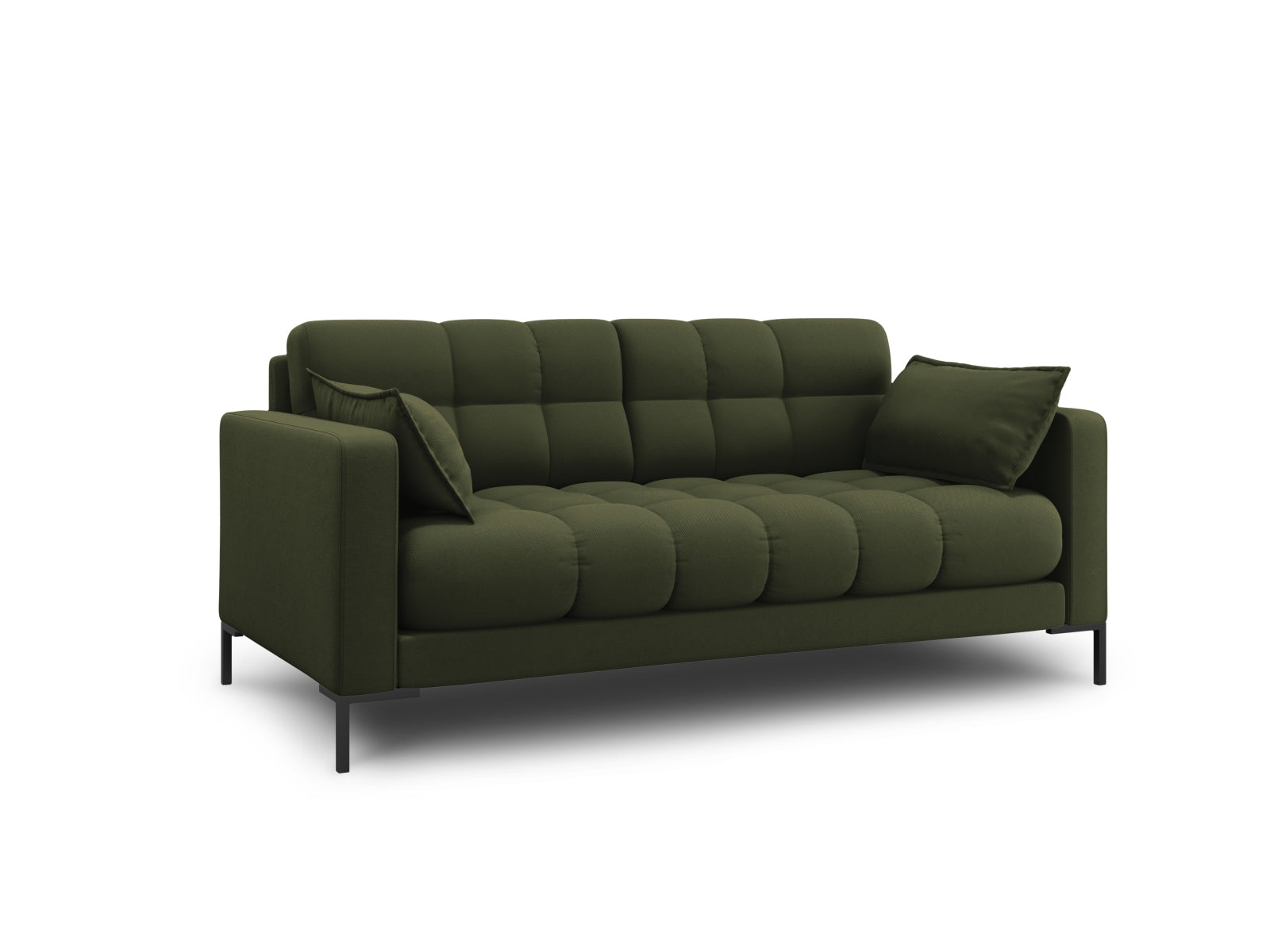 Elegantes Mamaia 2-Sitzer Sofa in stilvollem Grün und Schwarz, ideal für moderne Wohnräume. Hochwertige Verarbeitung von Micadoni.