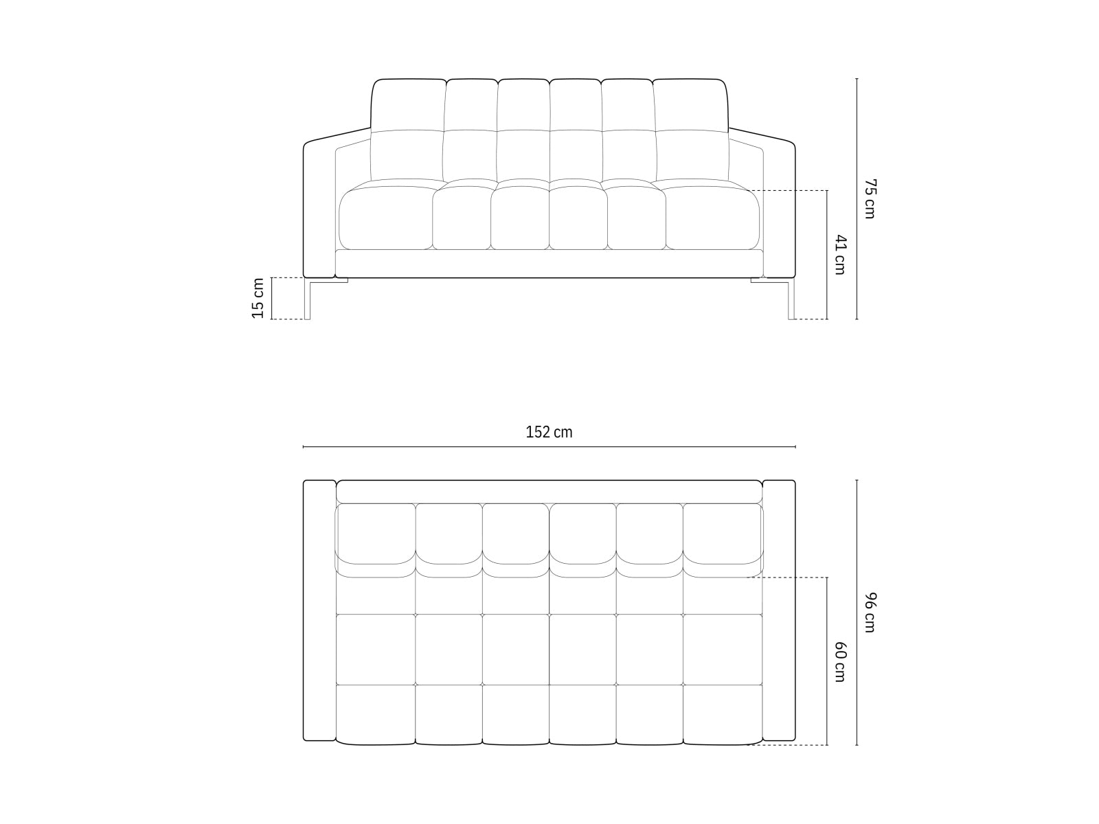 Stilvolles Mamaia 2-Sitzer Sofa in ansprechendem Ziegelrot und zeitlosem Schwarz, perfekt für moderne und einladende Wohnräume.