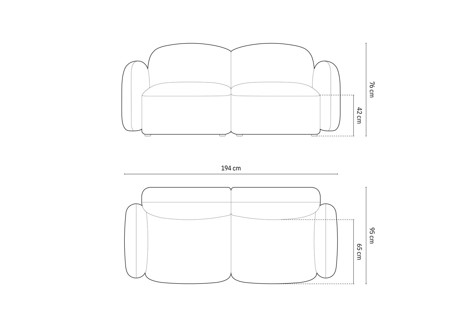 Blair Velour Sofa 2 Sitzer in Light Grey-Casino präsentiert im Onlineshop von KAQTU Design AG. 2er Sofa ist von Micadoni