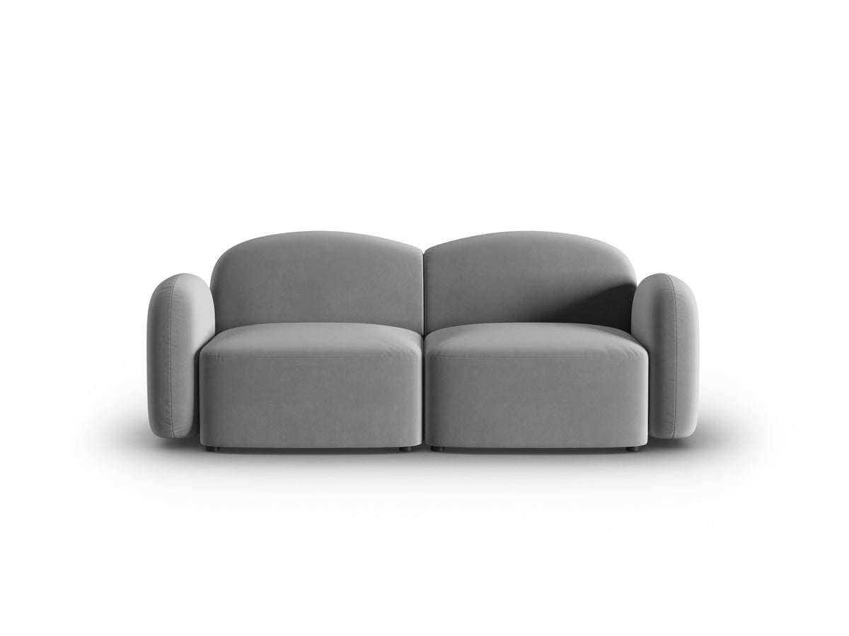 Blair Velour Sofa 2 Sitzer in Light Grey-Casino präsentiert im Onlineshop von KAQTU Design AG. 2er Sofa ist von Micadoni