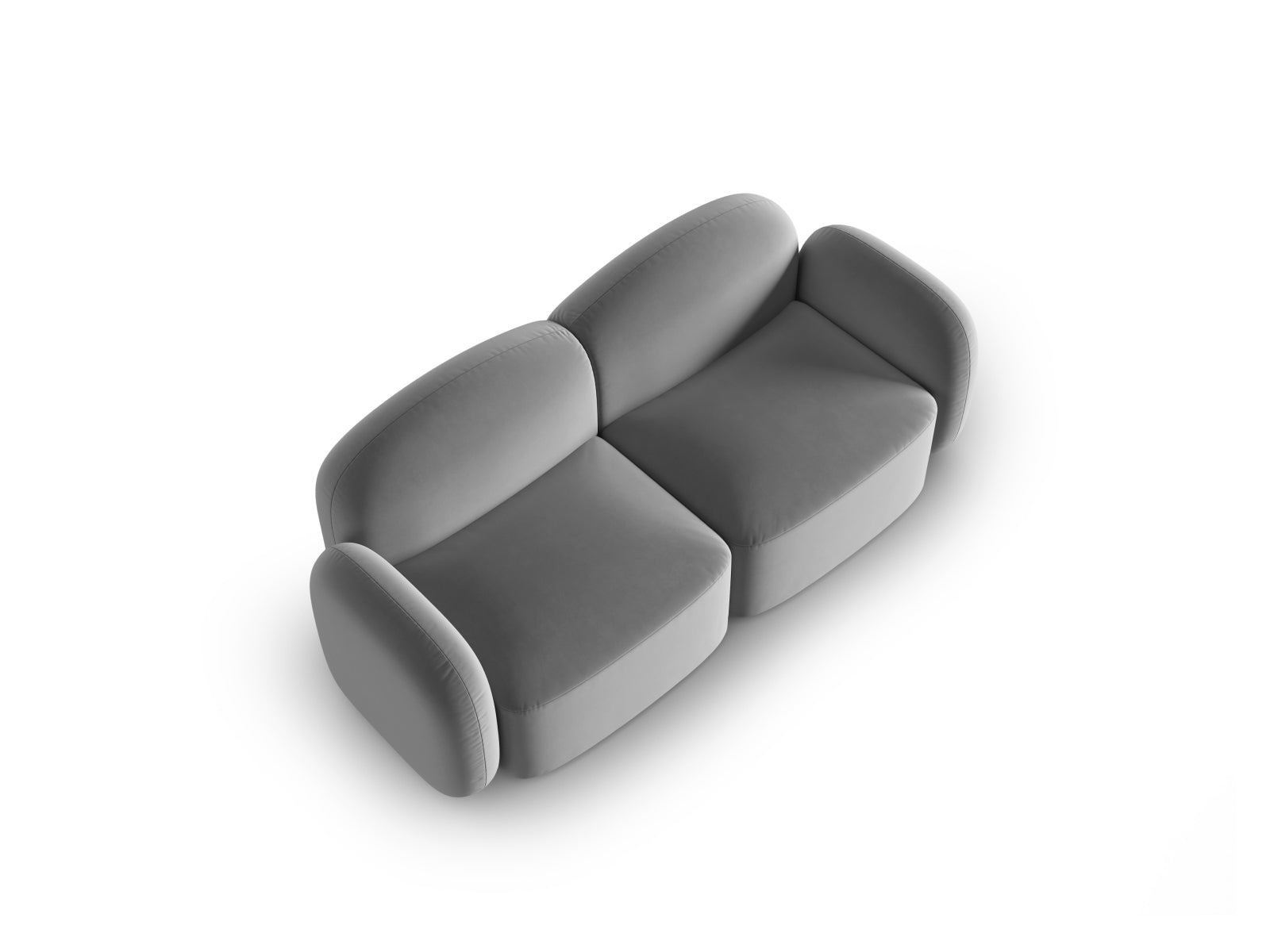 Blair Velour Sofa 2 Sitzer in Light Grey-Casino präsentiert im Onlineshop von KAQTU Design AG. 2er Sofa ist von Micadoni