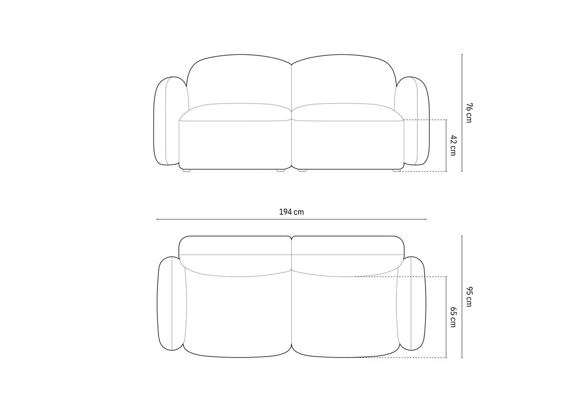 Blair Velour Sofa 2 Sitzer in Yellow-Casino präsentiert im Onlineshop von KAQTU Design AG. 2er Sofa ist von Micadoni