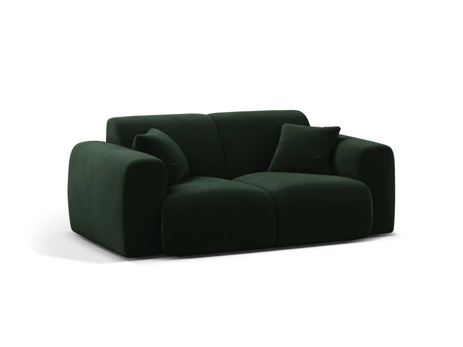 Elegantes 2-Sitzer Sofa Molino in sattem Flaschengrün, ideal für stilvolle Wohnräume. Hochwertige Verarbeitung von Micadoni.